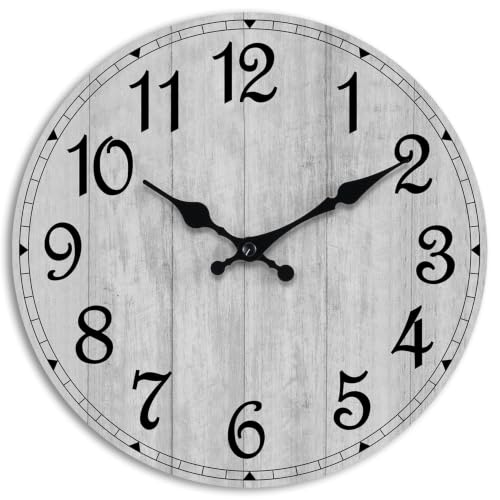 8-Inch Rustic Wooden Wall Clock, Silent Non-Ticking Decorative Clock