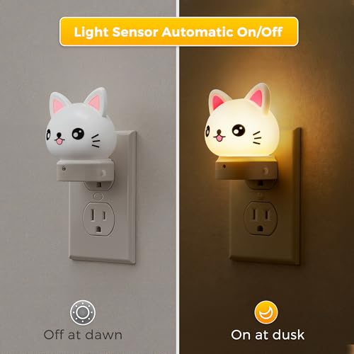 3D Cat LED Night Light with Dusk to Dawn Sensor and Color Changing Modes