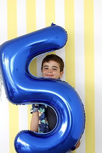 40 Inch Blue Number Balloons for Birthday Party Decorations