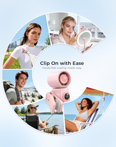 Clip-On Portable Fan for Strollers & Travel, Rechargeable Handheld Mini Fan
