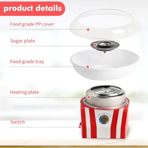 Kids Cotton Candy Machine Maker for Home Birthday & Party Fun