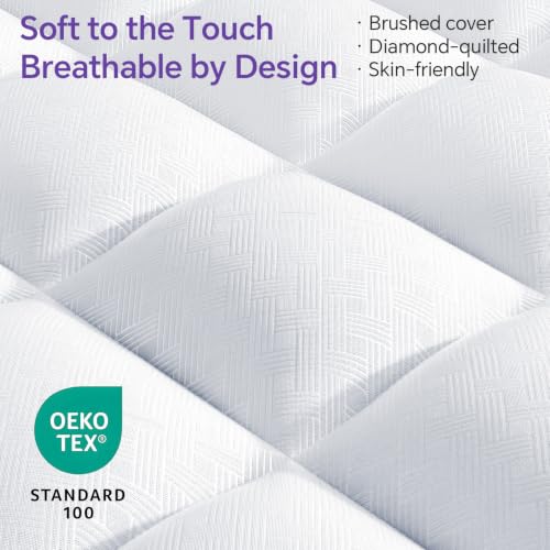 Bamboo Viscose Mattress Topper with Pillow Top - Soft Memory Foam Blend
