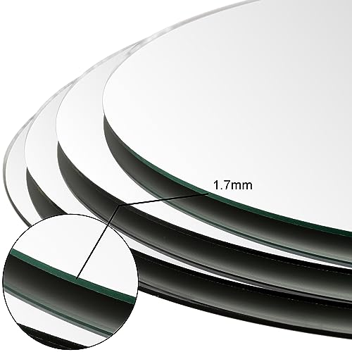12-Inch Round Glass Mirror Trays for Table Centerpieces, Set of 12