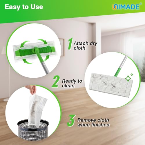 Disposable Dry Sweeping Cloth Mop Refills - 52 Pack Floor Dust Pads