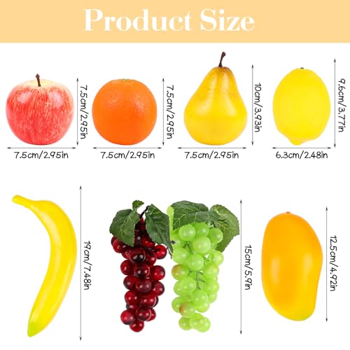 24-Piece Realistic Fake Fruit Set for Home Decor & Parties