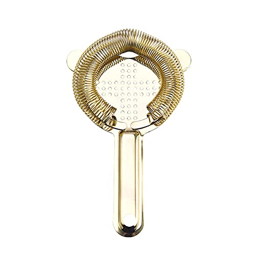 Kakalote Gold Heavy Duty Spring Bar Tool Strainer for Cocktails, Stainless Steel