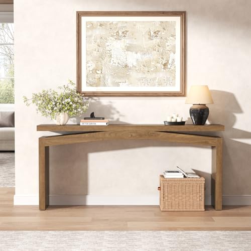 63-Inch Wooden Console Table, Narrow Farmhouse Sofa Table for Entryway