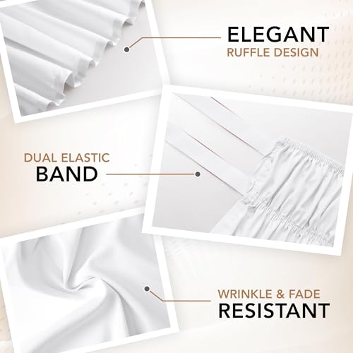 Wrap Around Queen Bed Skirt - 16-Inch Drop Easy Fit Brushed Microfiber