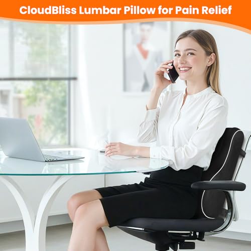 Ergonomic Lumbar Support Pillow - Memory Foam with Adjustable Straps