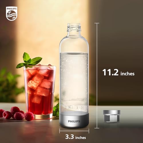1L Carbonating Water Bottles - 2 Pack, BPA-Free Sparkling Soda Maker Bottles