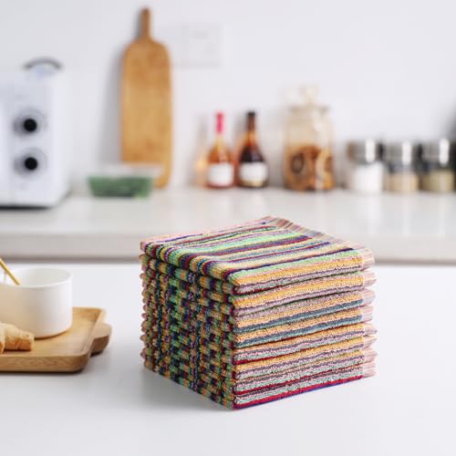 100% Cotton Kitchen Dishcloths, Ultra Absorbent Dish Rags - 8 Pack (12x12 In)