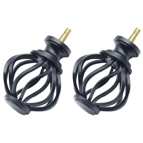 Twisted Cage Curtain Rod Finials, Decorative End Caps for 7/8 or 1 Inch Rods