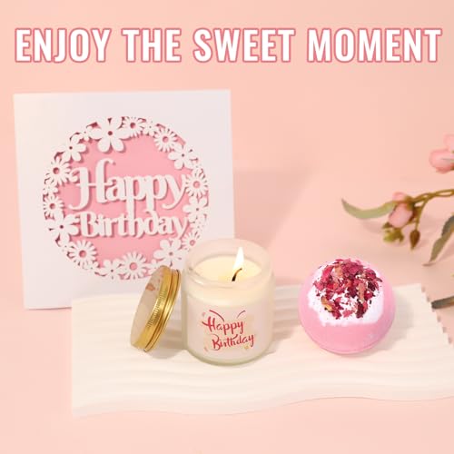 Pink Birthday Gift Basket for Teen Girls and Women - 9pcs Cute Axolotl Set
