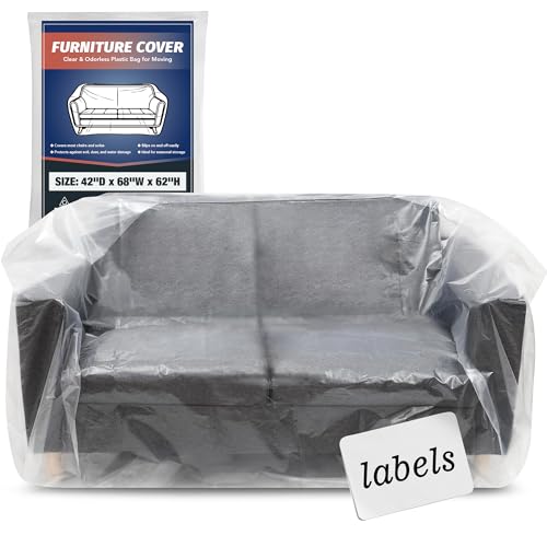 Extra Large Clear Plastic Loveseat Covers 68x62x42 Inch