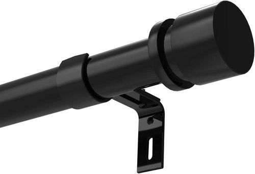 Byondeth Heavy Duty Curtain Rod - Adjustable 28 to 144 Inches | 1 Inch Diameter, Black Finish for Windows