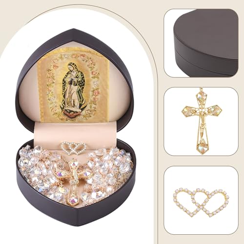 Crystal Wedding Lasso with Unity Cross and Heart Presentation Box