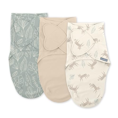 SwaddleMe by Ingenuity 100% Cotton Baby Swaddle Wrap (0-3 Months, 3-Pack)