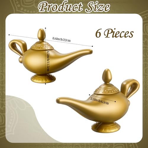 6 Pack Vintage Arabian Magic Lamps - Halloween Costume Party Props
