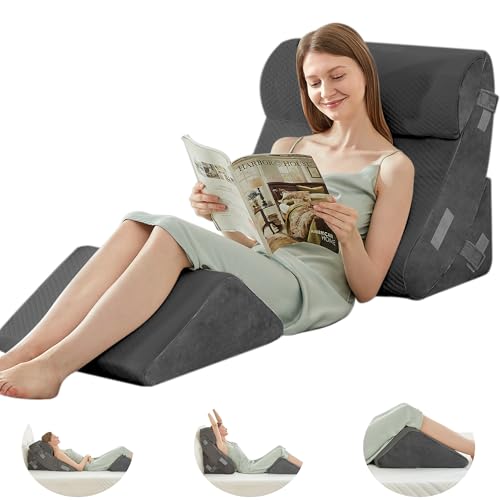 4-Piece Orthopedic Wedge Pillow Set for Back & Neck Pain Relief