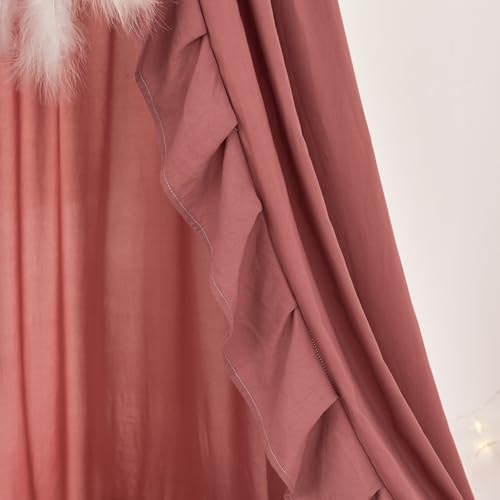 Ruffled Bed Canopy for Girls - Hanging Princess Play Tent & Room Decor
