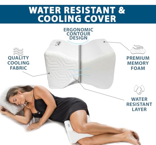 Cooling Knee Pillow for Side Sleepers – Memory Foam Leg Support