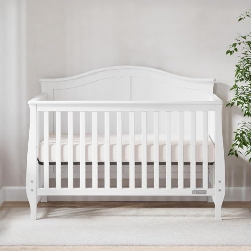 2-Piece Nursery Set: 4-in-1 Convertible Crib and Arch Top Changing Table