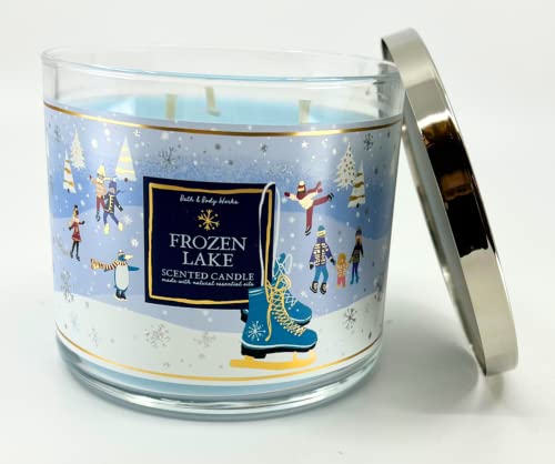 Bath & Body Works White Barn 3-Wick Candle with Essential Oils - 14.5 oz Frozen Lake