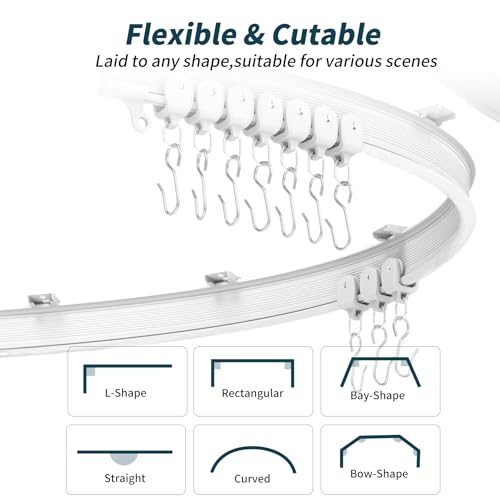 Flexible 9.8ft Ceiling Curtain Track System for Room Dividers and RVs