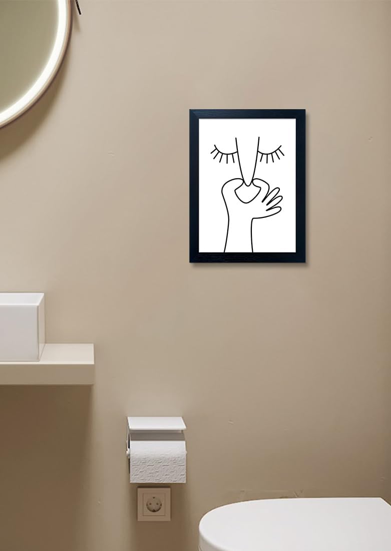 Regine Switzerland Black and White Bathroom Wall Art - Humorous Canvas Print Decor | Funny Toilet Artwork