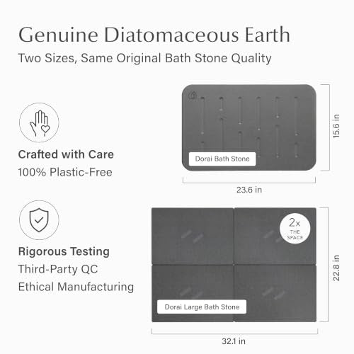 Diatomaceous Earth Stone Bath Mat - Non-Slip Quick-Dry Shower Mat