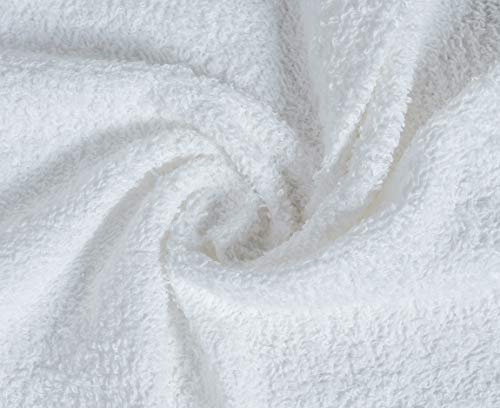 White Cotton Washcloths 24 Pack - Soft, Absorbent Face & Body Towels - Hotel Quality