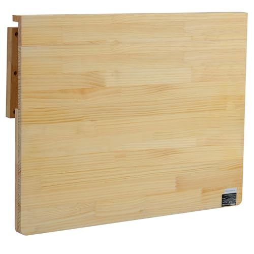 VEVOR Wall-Mounted Folding Table, 31.5 x 23.62 inch, Wooden Drop Leaf Floating Desk with Iron Bracket for Small Spaces, Home Office, Dining, Laundry Room, Kitchen, Bar