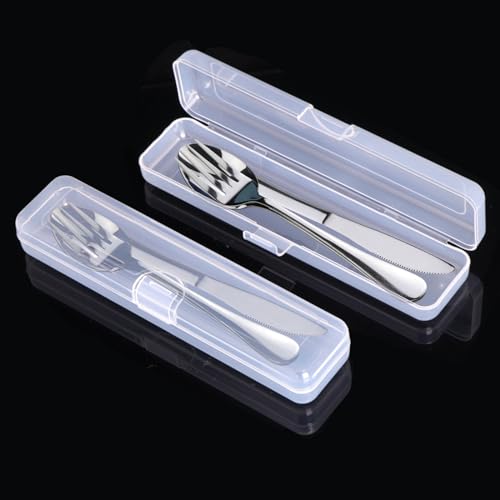 4-Piece Stainless Steel Travel Utensils Set with Carrying Case