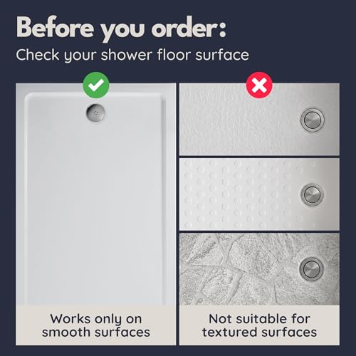 Square Non-Slip Shower Mat, 21x21 Inch Anti-Mold Bath Mat with Suction Cups