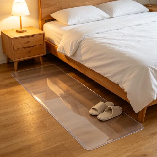 Clear Vinyl Floor Runner Mat 24x72 Inch Heavy Duty Protective PVC Rug