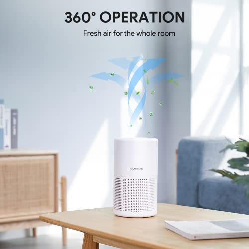 FULMINARE H13 True HEPA Air Purifier for Bedroom, Quiet Small Air Cleaner with Night Light