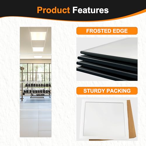 Frameless Glass Mirror Tiles 14" x 12" (4-Pack) - Full Length Wall Mirror