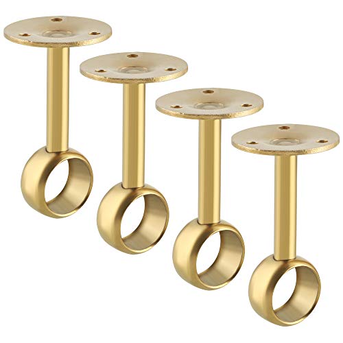 Heavy Duty 1-Inch Curtain Rod Brackets - Ceiling or Wall Mount, 4 Pack