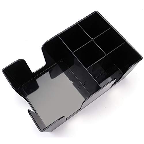 Tebery Black Plastic Bar Caddy 3 Pack with 6 Compartments - Refillable Organizer for Napkins, Straws, Utensils, Model Black-3