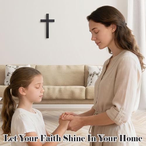 11-Inch Wooden Cross for Wall - Rustic Farmhouse Religious Home Decor