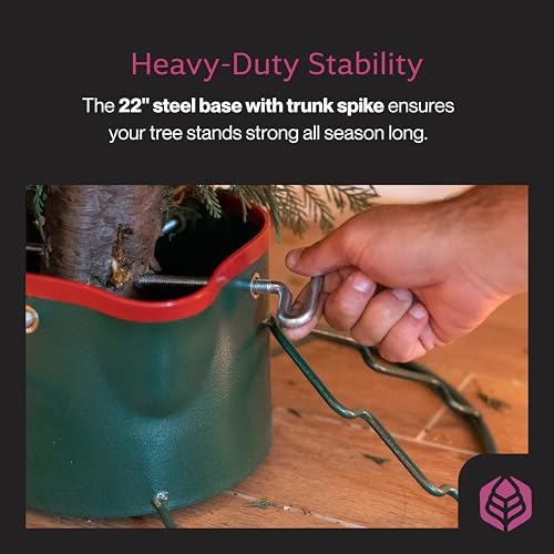 Yard Butler Christmas Tree Stand for 6-11 ft Trees with Water Reservoir, Green