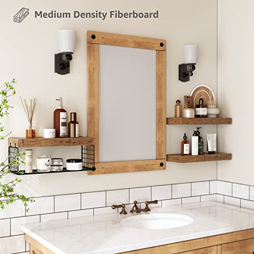 Farmhouse Bathroom Floating Shelves Over Toilet - Rustic Brown (Set of 3)