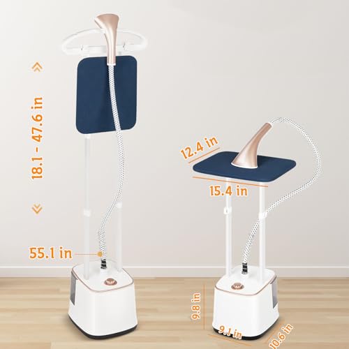 2000W Standing Garment Steamer with 10 Steam Levels and 2.7L Water Tank