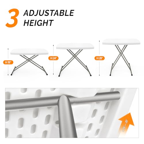 Adjustable Folding Table, 30-inch Portable Personal TV Tray and Laptop Desk