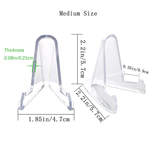 24-Pack Acrylic Display Stands for Trading Cards, Coins, and Collectibles