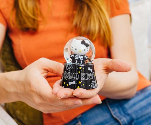Halloween Skeleton Mini Light-Up Snow Globe, 3-Inch Decorative Figurine