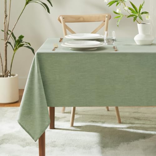 Textured Linen Rectangle Tablecloth, Waterproof & Wrinkle-Free, 52 x 70 Inch