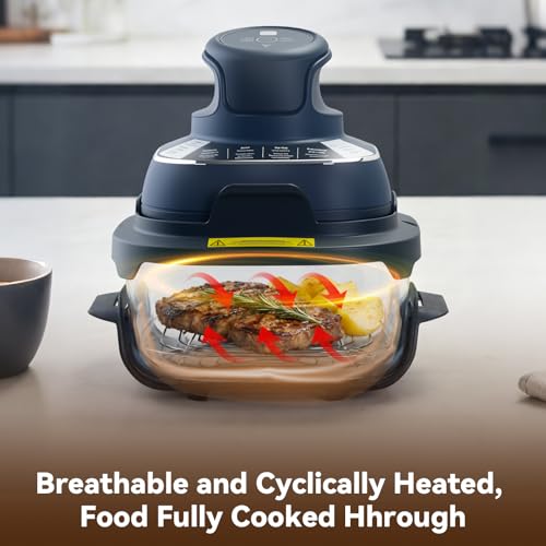 2-Piece Stainless Steel Air Fryer Crisper Rack Set for Glass Containers