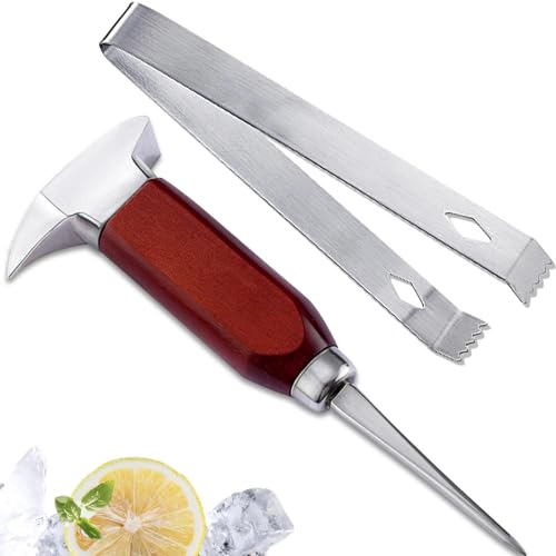 Anvil Ice Pick Stainless Steel Ice Crusher with Wood Handle - Professional Bar Tool