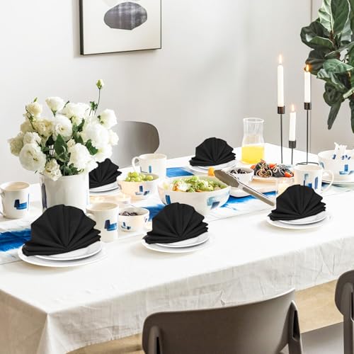 120-Piece Set of 17x17 Inch Polyester Cloth Dinner Napkins - Black